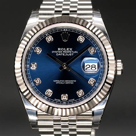 silver blue dial old rolex|Rolex 41mm datejust blue dial.